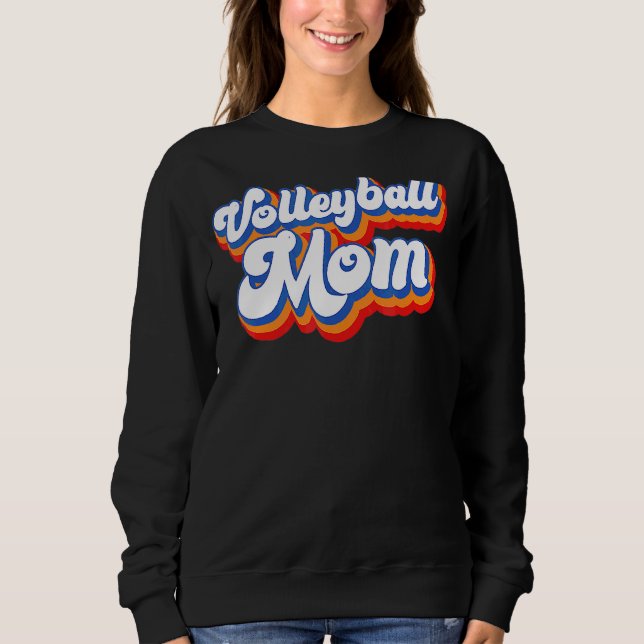 Volleyball Mom Leopard  Ball Mom Mother's Day  5 Sweatshirt (Front)