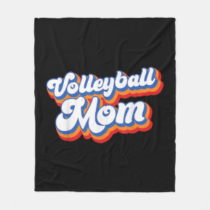 Volleyball Mom Leopard Fun Ball Mom Mother's Day 0 Fleece Blanket