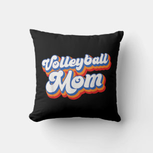 Volleyball Mom Leopard Fun Ball Mom Mother's Day 0 Throw Pillow