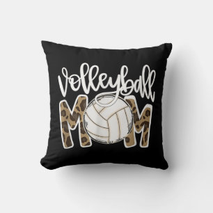 Volleyball Mom Leopard Fun Ball Mom Mother's Day G Throw Pillow