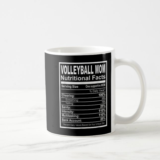 Volleyball Mom Nutritional Facts  Coffee Mug (Right)