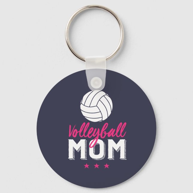 Volleyball Mom Proud Mother of Sports Player Son Keychain (Front)