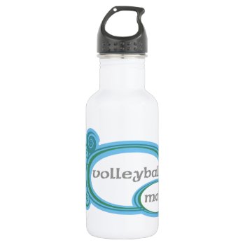 Volleyball Mom Swirl Water Bottle by PolkaDotTees at Zazzle