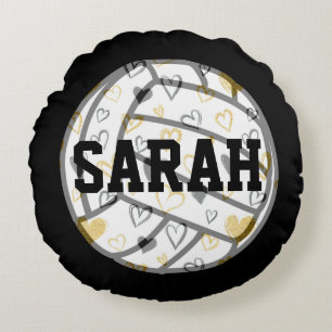 Volleyball Monogram Round Pillow