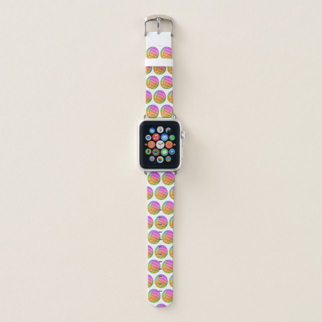 Volleyball Multicolored Apple Watch Band (Front)