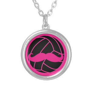 Volleyball mustache necklace