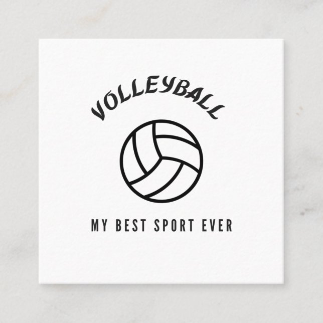 Volleyball my best sport ever square business card (Front)