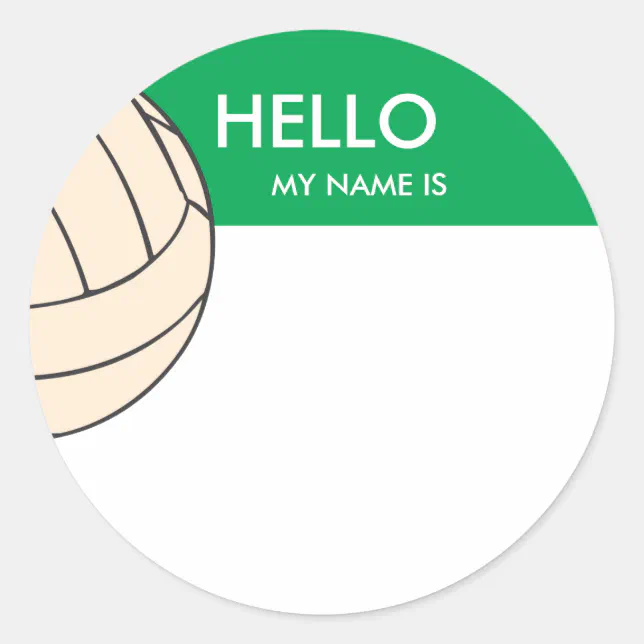 Volleyball name tag hello my name is | Zazzle