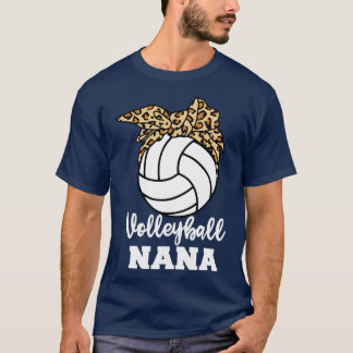 Volleyball Nana Funny Leopard Nana Long Sleeve T-Shirt