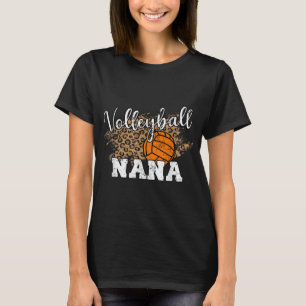 Volleyball Nana Leopard Fun Volleyball Nana  T-Shirt