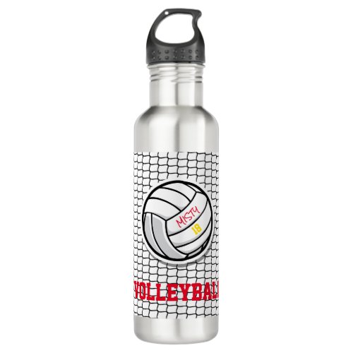 Volleyball Net Custom Player Name Number Ball Stainless Steel Water Bottle