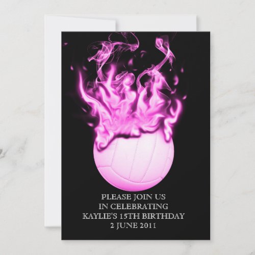 Volleyball on fire invitation