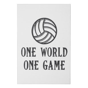 Volleyball One World One Game Volleyball Gift Faux Canvas Print