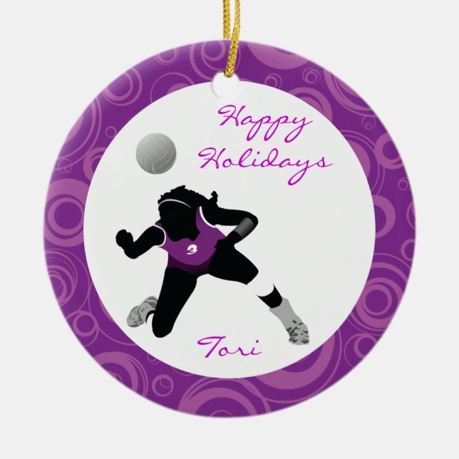 VolleyBall Ornament Personalize Digger (Front)