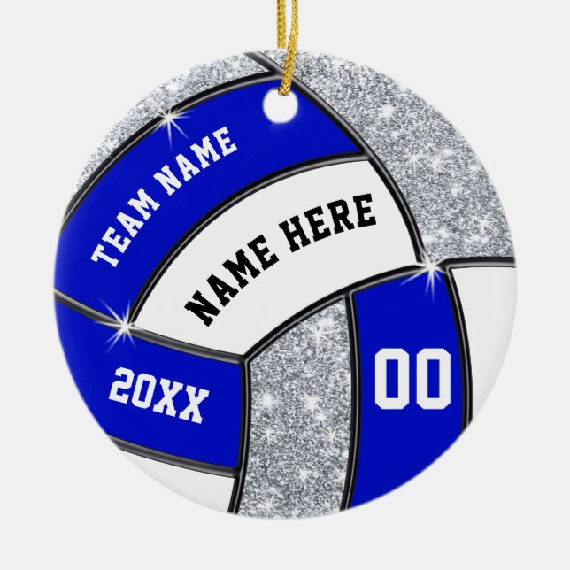 Volleyball Ornaments, Volleyball Team Gift Ideas Ceramic Ornament (Front)