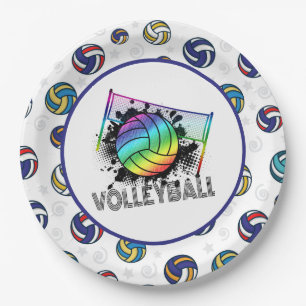 Volleyball paper plates