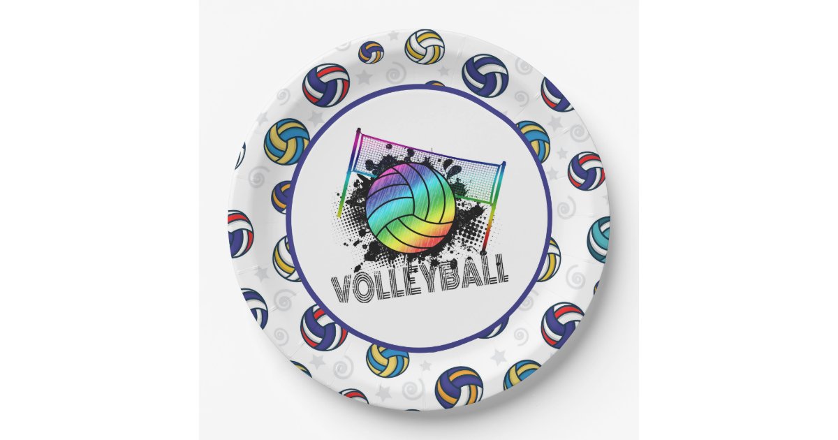 Volleyball paper plates Zazzle