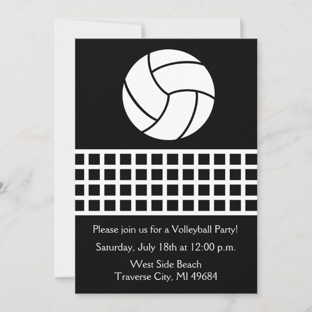 Volleyball Party Birthday Fun Sports Beach Invitation (Front)