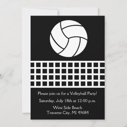 Volleyball Party Birthday Fun Sports Beach Invitation