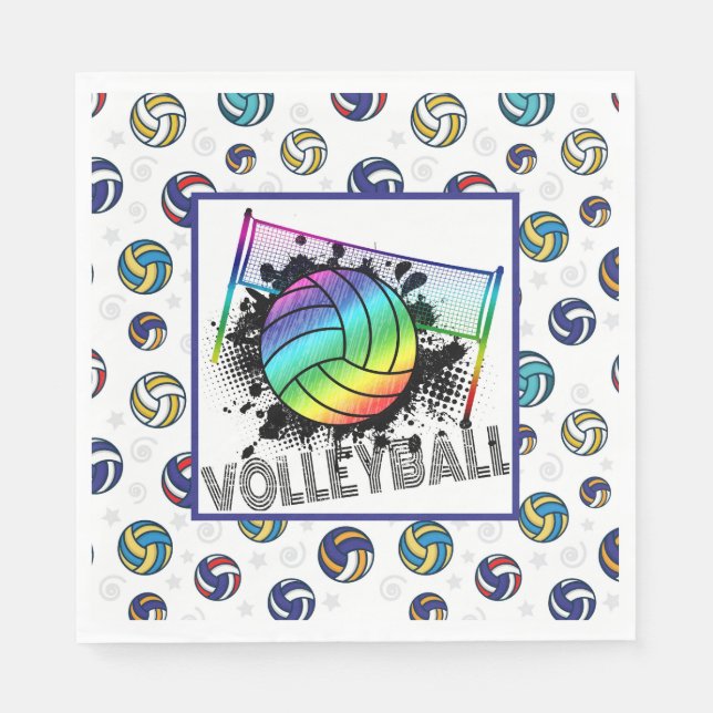 Volleyball Party Napkins (Front)