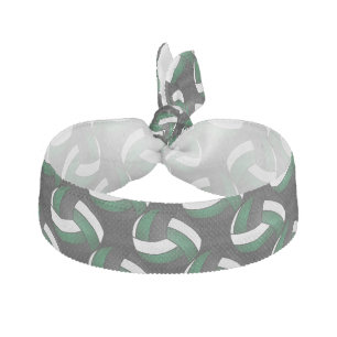 Volleyball 🏐 Pattern - Green, White and Black Elastic Hair Tie