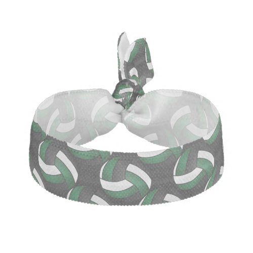 Volleyball   Pattern _ Green White and Black Elastic Hair Tie