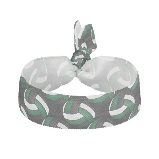 Volleyball Pattern Green White And Black Elastic Hair Tie