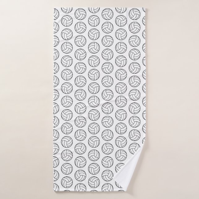 Volleyball Pattern Print CUSTOM BACKGROUND COLOR Bath Towel (Bath Towel)