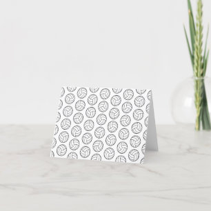 Volleyball Pattern Print CUSTOM BACKGROUND COLOR Letterpress Thank You Card