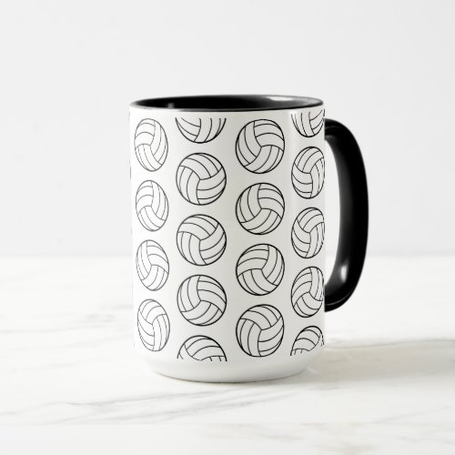 Volleyball Pattern Print CUSTOM BACKGROUND COLOR Mug