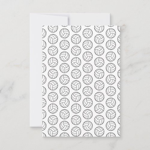 Volleyball Pattern Print CUSTOM BACKGROUND COLOR Thank You Card