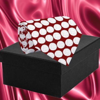 Volleyball Pattern Sports Themed Red Neck Tie