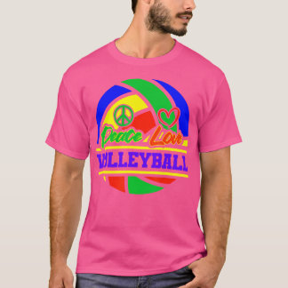 Volleyball Peace Love Beach Volleyball T-Shirt