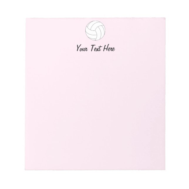 Volleyball Personalized pink Notepad (Front)