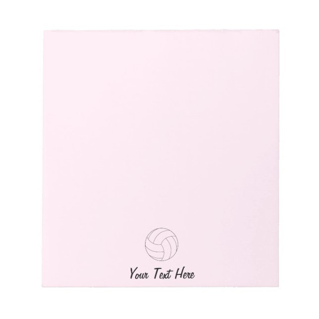 Volleyball Personalized pink Notepad (Front)