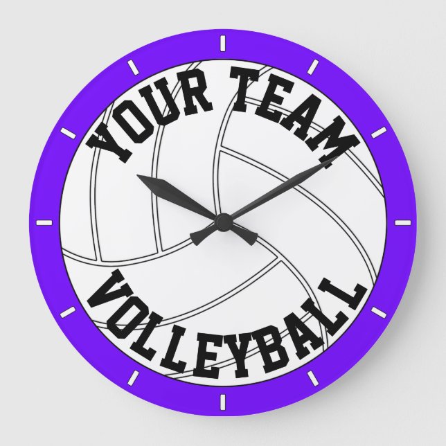 Volleyball Personalized Text and Color Wall Clock (Front)