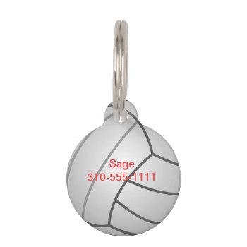 Volleyball Pet Name Tag by PawsitiveDesigns at Zazzle