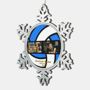 Volleyball Photo Ornament - Personalized Pewter