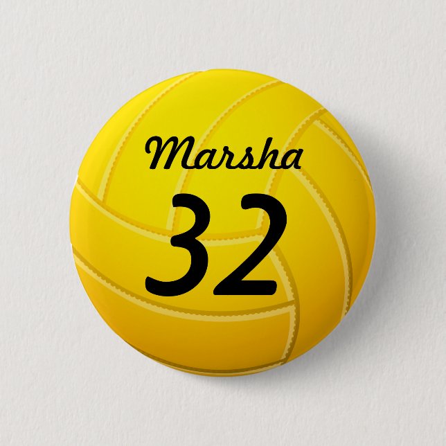Volleyball Pinback Button (Front)