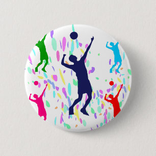 VOLLEYBALL PINBACK BUTTON