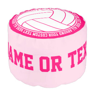 Volleyball Pink Modern Sassy Girl Pouf