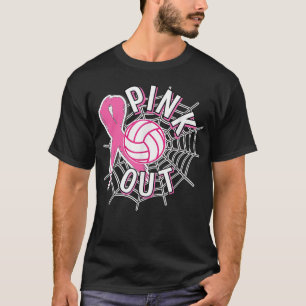 Volleyball Pink Out Pink Ribbon Breast cancer awar T-Shirt