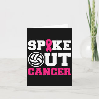 Volleyball Pink Ribbon Breast Cancer Awareness  Card