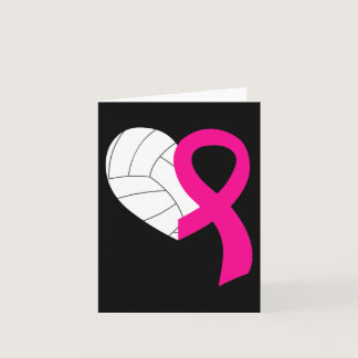Volleyball Pink Ribbon Cool Breast Cancer Awarenes Card