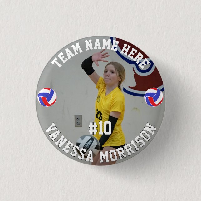 Volleyball Player Add Name Number Team and Photo Button (Front)