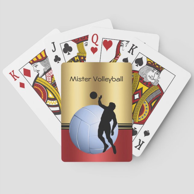 Volleyball Player and Ball elegant Personalize Poker Cards (Back)