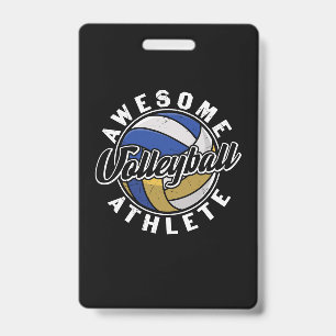 Volleyball Player Awesome Volleyball Badge