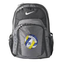 volleyball player backpack blue yellow team colors volleyball player backpack blue yellow team colors