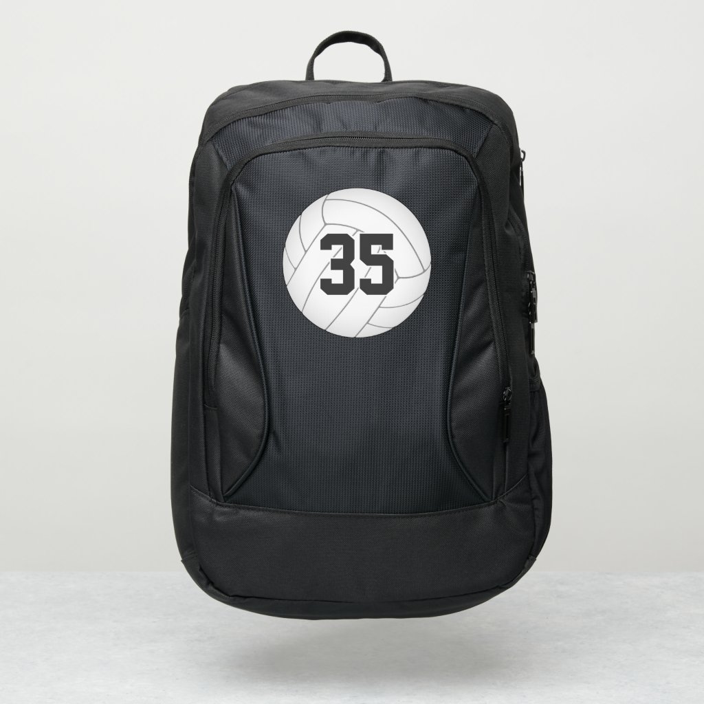 volleyball player backpack w name jersey number