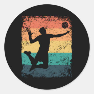 Volleyball Player Beach Volleyball Classic Round Sticker